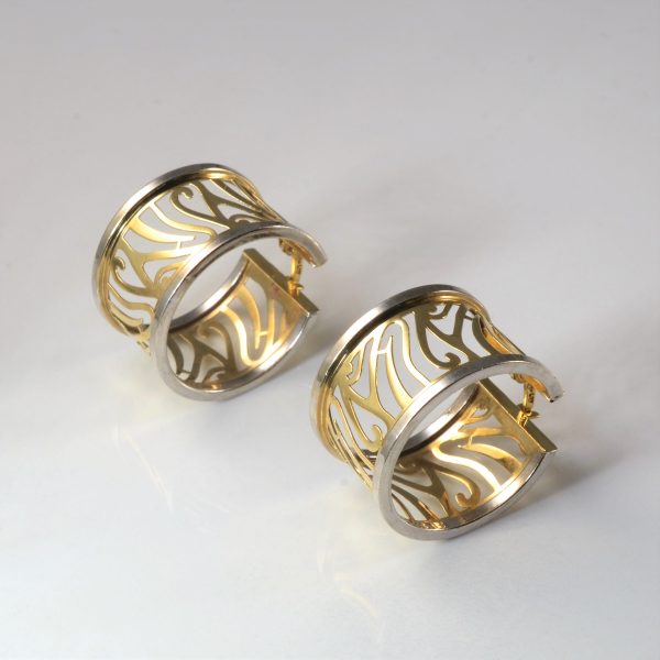 Filigree Two Tone Hoops | Sale