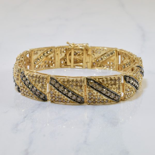 Champagne Diamond Link Bracelet | 6.65ctw | 7  | Hot on Sale