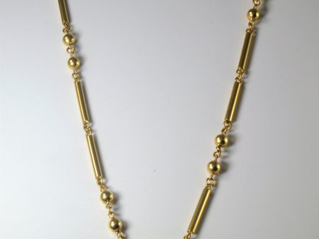 14k Yellow Gold Ball & Bar Link Chain | 22  | Cheap