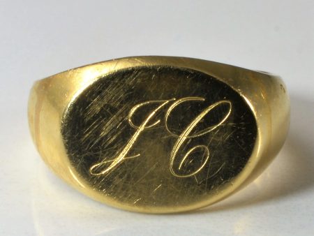 Initial  JC  Signet Ring | SZ 9.5 | For Sale