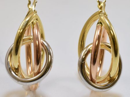 Abstract Tri Tone Hoop Earrings | For Discount