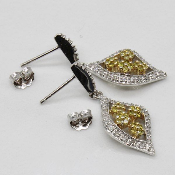 Two Tone Diamond Drop Earrings | 0.34ctw | Fashion