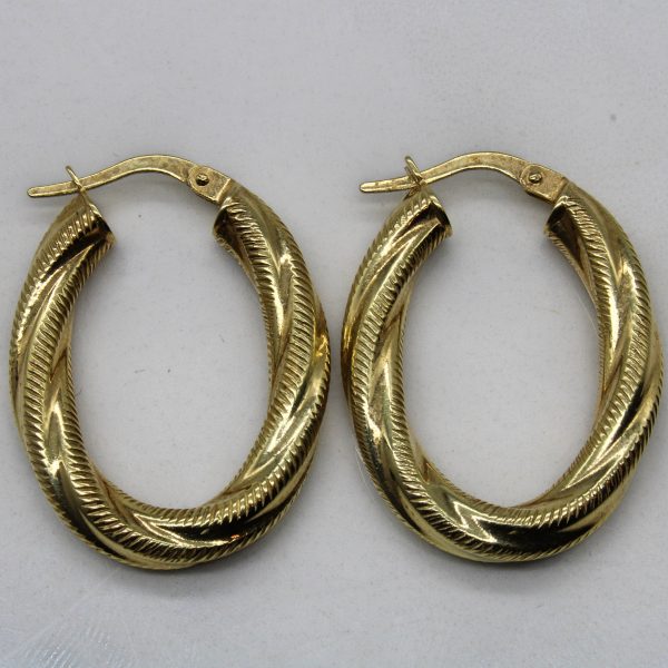 Twisted Patterned Oval Hoops | Cheap