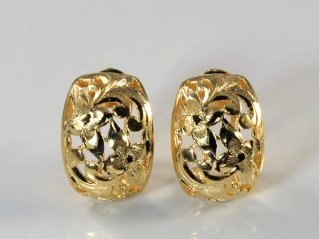 Floral Filigree Huggie Earrings | Hot on Sale