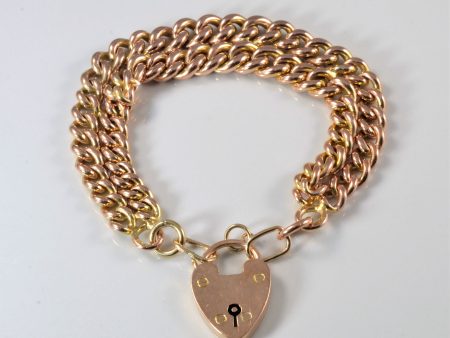 Edwardian Era Heart Lock Chain Bracelet | 8  | For Sale