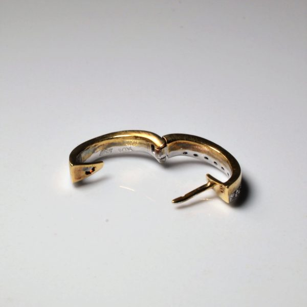 Two Tone Gold Diamond Hoop Earrings | 0.20ctw | Supply