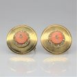 1920s Coral & Diamond Button Earrings | 2.00ctw, 0.24ctw | Supply