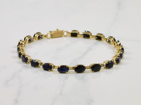 Oval Cut Sapphire Tennis Bracelet | 12.00ctw | 7.5  | Online Hot Sale