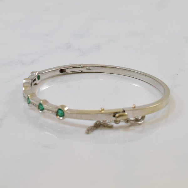 Emerald & Diamond Hinged Bangle | 0.60ctw, 0.18ctw | 6.5  | Fashion