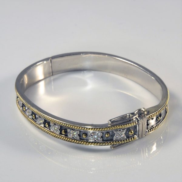 Fred Mak  Sterling Silver & Gold Bangle | 0.69ctw | 7  | Cheap