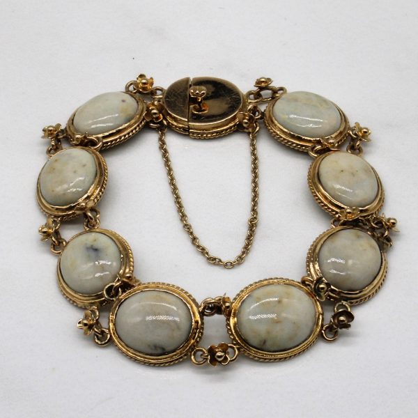 Art Deco Agate Link Bracelet | 26.00ctw | 7.5  | Sale