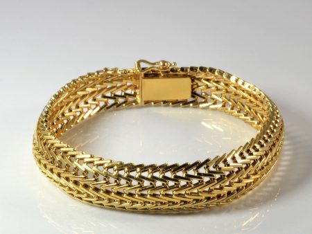 18k Yellow Gold Woven Chain Bracelet | 7  | Hot on Sale