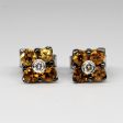 Yellow Sapphire & Diamond Stud Earrings | 0.40ctw, 0.03ctw | on Sale