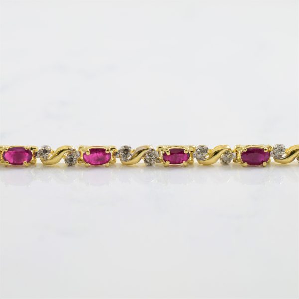 Ruby & Diamond Tennis Bracelet | 0.26ctw, 3.00ctw | 7  | Online Sale