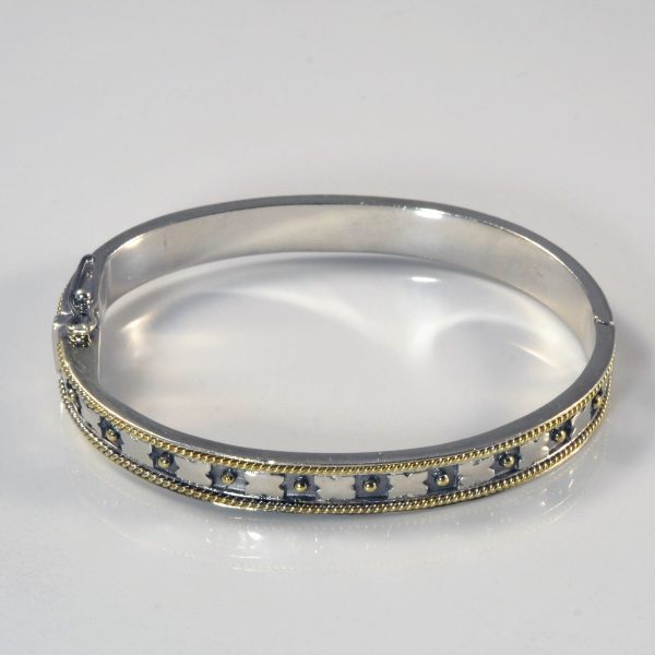 Fred Mak  Sterling Silver & Gold Bangle | 0.69ctw | 7  | Cheap