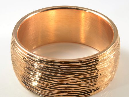 Wide Brushed 14k Gold Bangle | 8  | For Cheap