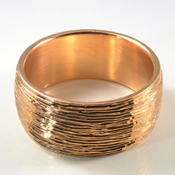 Wide Brushed 14k Gold Bangle | 8  | For Cheap