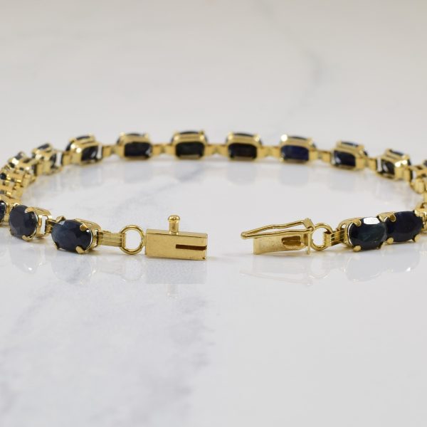 Oval Cut Sapphire Tennis Bracelet | 12.00ctw | 7.5  | Online Hot Sale