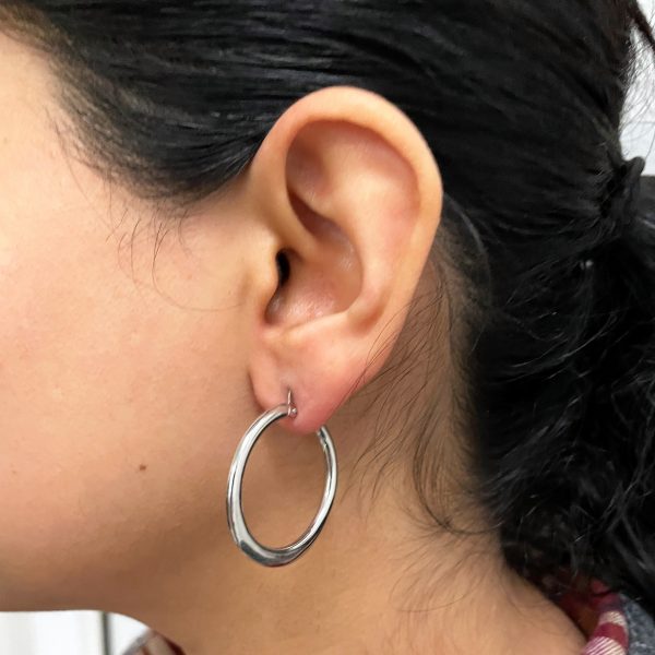 White Gold Hoop Earrings | Supply