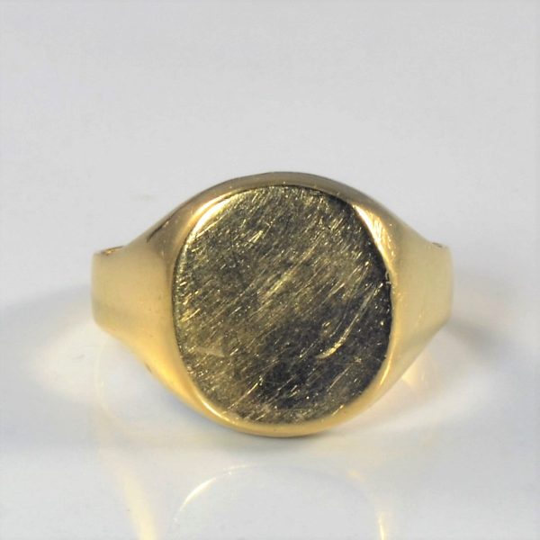 Yellow Gold Signet Ring | SZ 10.75 | Discount