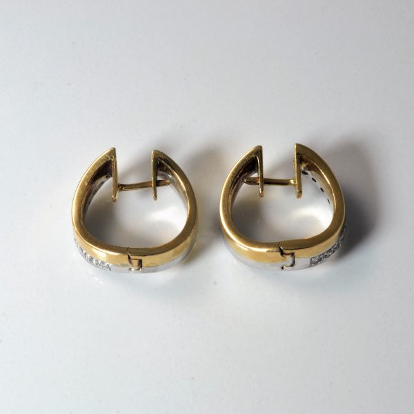 Two Tone Gold Diamond Hoop Earrings | 0.20ctw | Supply