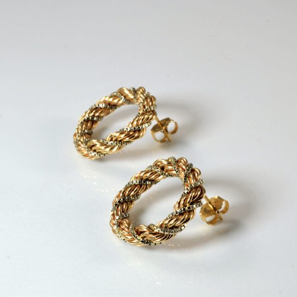 Two Tone Rope Wreath Earrings | Discount