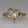 Pearl & Diamond Heart Ring | 0.01ct | SZ 5.75 | Online