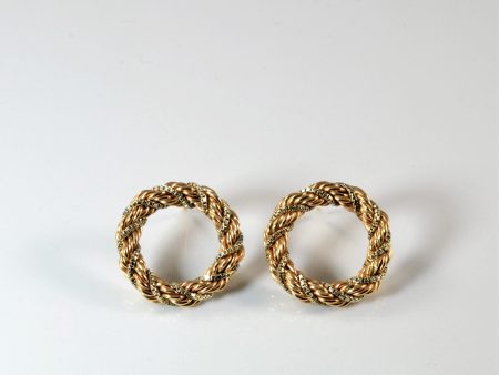 Two Tone Rope Wreath Earrings | Discount