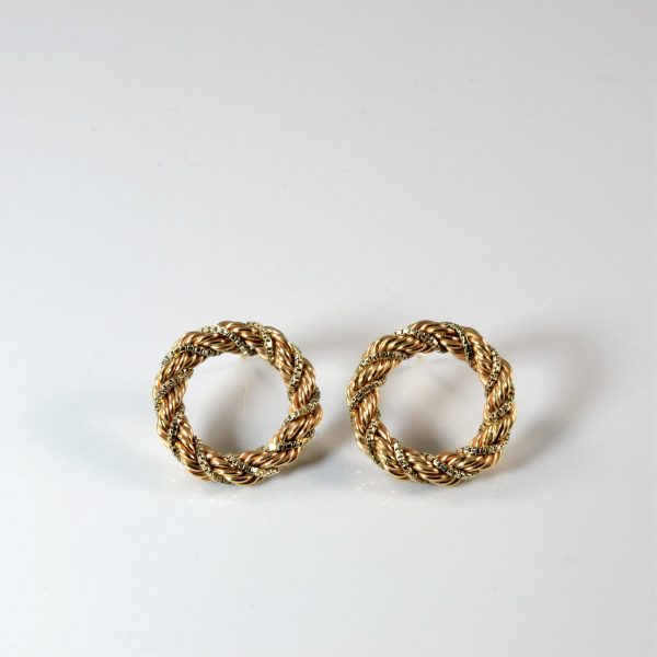 Two Tone Rope Wreath Earrings | Discount