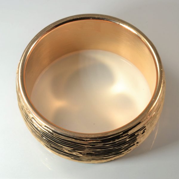 Wide Brushed 14k Gold Bangle | 8  | For Cheap