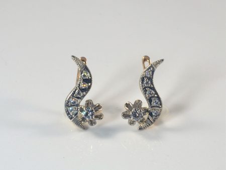 Retro Milgrain Detail Diamond Earrings | 0.42ctw | Discount