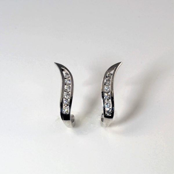 Diamond Wave Stud Earrings | 0.58ctw | Discount