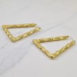 Triangular Bamboo Textured Gold Earrings | For Discount