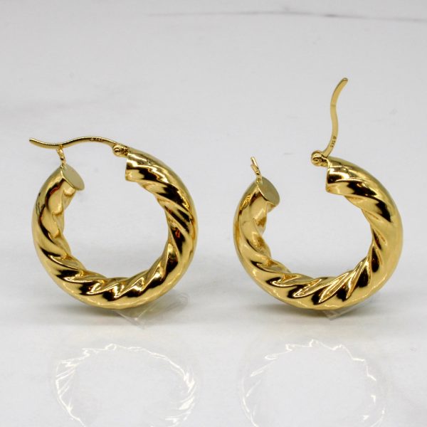 Yellow Gold Twisted Hoops | Online