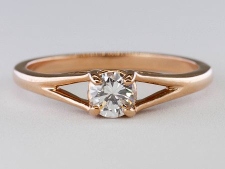 100 Ways  Rose Gold Split Shank Solitaire Engagement Ring | 0.38ct | SZ 7 | Fashion