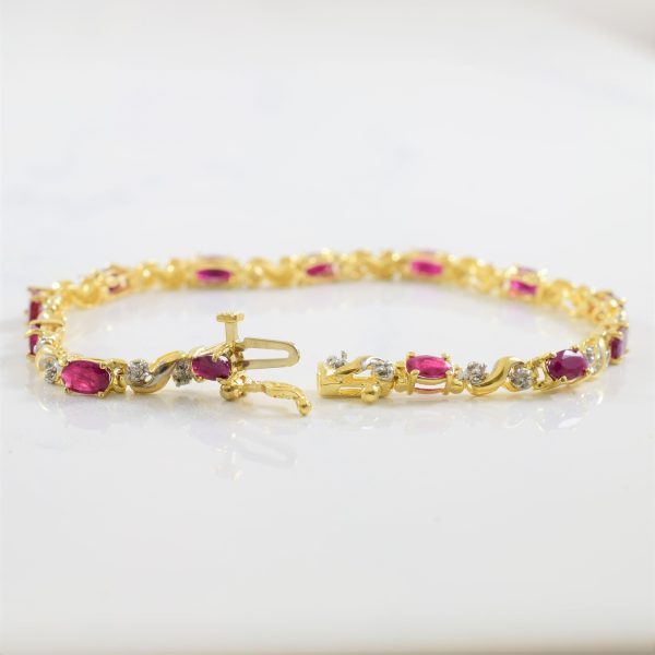 Ruby & Diamond Tennis Bracelet | 0.26ctw, 3.00ctw | 7  | Online Sale