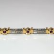 Bezel Set Ruby & Diamond Chain Bracelet | 0.50ctw, 0.20ctw | 7.5  | For Sale