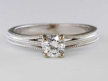 100 Ways  Milgrain Solitaire Diamond Ring | 0.46ct | SZ 6.75 | Online now