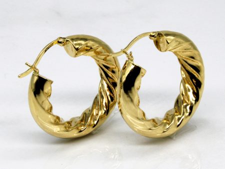 Yellow Gold Twisted Hoops | Online