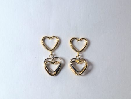 Double Heart Drop Earrings | Hot on Sale