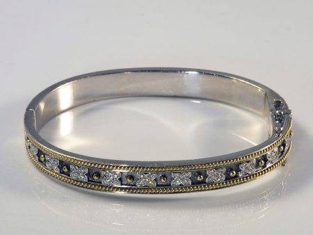 Fred Mak  Sterling Silver & Gold Bangle | 0.69ctw | 7  | Cheap