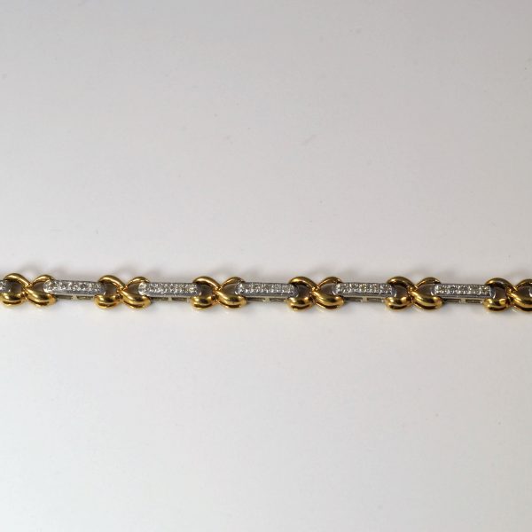 Two Tone Diamond Infinity Bracelet | 0.44ctw | 7.5  | Online Sale