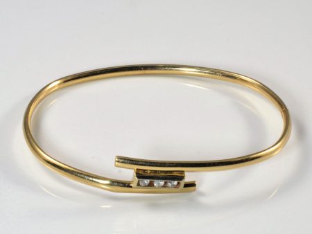 Yellow Gold Bypass Diamond Bangle | 0.15ctw | 7.5  | on Sale