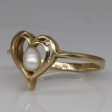 Pearl & Diamond Heart Ring | 0.01ct | SZ 5.75 | Online