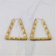 Triangular Bamboo Textured Gold Earrings | For Discount