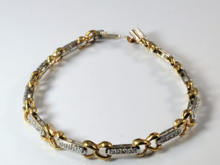 Two Tone Diamond Infinity Bracelet | 0.44ctw | 7.5  | Online Sale