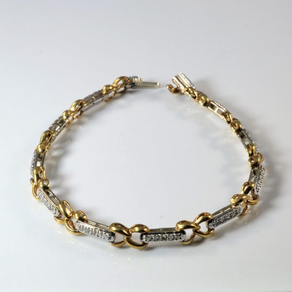 Two Tone Diamond Infinity Bracelet | 0.44ctw | 7.5  | Online Sale