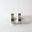 White Gold Textured Huggie Earrings | Fashion