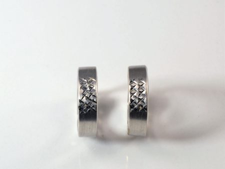 White Gold Textured Huggie Earrings | Fashion