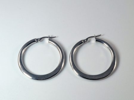 White Gold Hoop Earrings | Supply